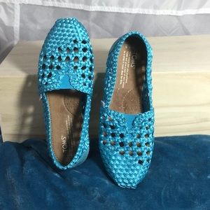 Toms Turquoise Woven Moroccan Flat 6.5W